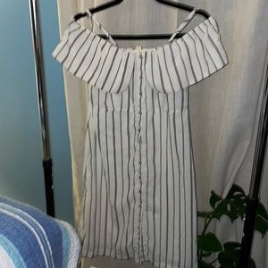 Japna striped over the shoulder dress